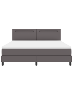 Letto a molle con materasso Grigio 180 x 200 cm Pelle sintetica