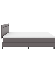Letto a molle con materasso Grigio 180 x 200 cm Pelle sintetica 2