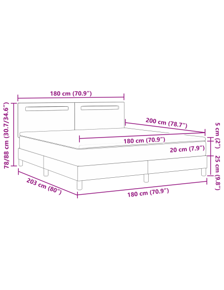 Letto a molle con materasso Grigio 180 x 200 cm Pelle sintetica