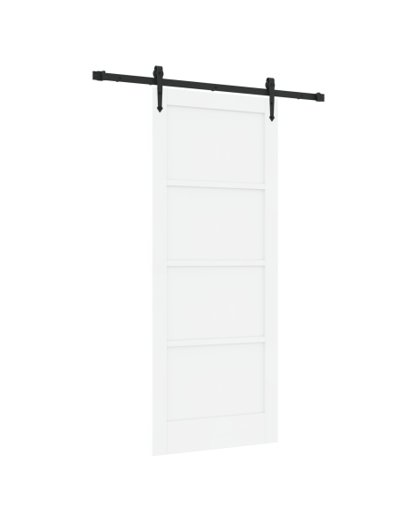 Porta Scorrevole con Set Hardware 'ORKDAL'Bianco Legno Massello di Pino