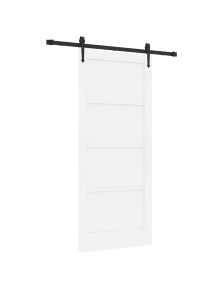 Porta scorrevole  con set di accessori 'ORKDAL'legno massello bianco pino, Porta interna  'ORKDAL'bianca 86x198.5x4 cm in legno 