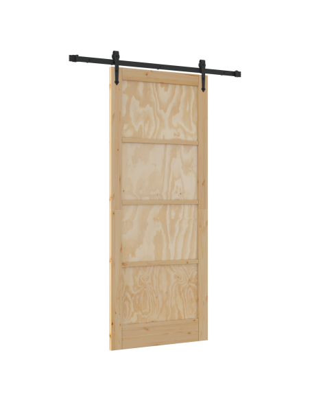 Porta Scorrevole  con Set di Ferramenta 'ORKDAL'in Legno Massello di Pino, Porta Interna  'ORKDAL'86x211x4 cm in Legno Massello 