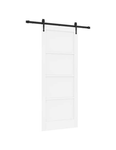 Porta scorrevole con set di ferramenta 'ORKDAL'Bianco Legno massello di pino