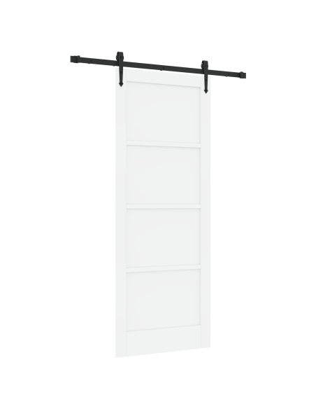 porta scorrevole  con set di accessori 'ORKDAL'in legno massello di pino bianco, Porta interna  'ORKDAL'bianca 83x211x4 cm in le