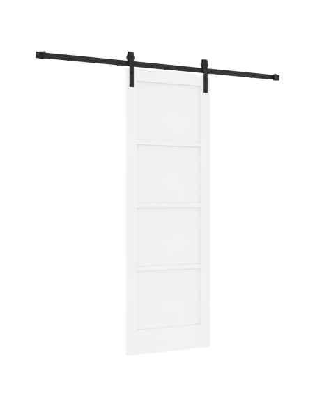 Porta scorrevole  con set ferramenta bianca 73.5 x 211 cm in legno massello di pino, Porta interna  'ORKDAL'bianca 73.5 x 211 x 