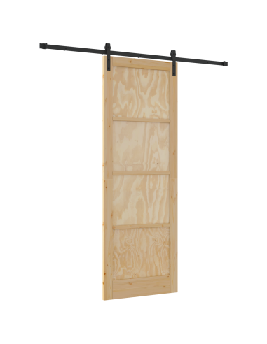 Porta scorrevole Marrone 83 x 232 cm Pino massello