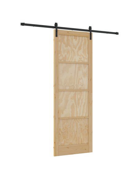 Porta scorrevole  con set hardware 83x232 cm in legno massello di pino, Porta interna  'ORKDAL'83x232x4 cm in legno massello di 