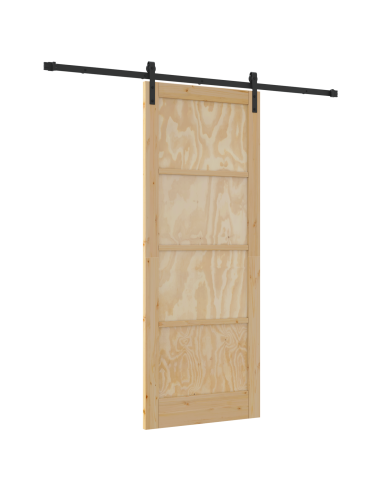 Porta scorrevole Marrone 83 x 211 cm Pino massello