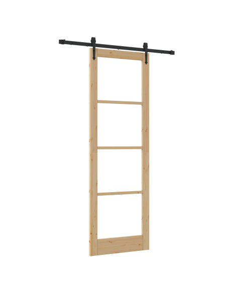 porta scorrevole  con kit hardware 'ORKDAL'78x232 cm, porta interna  con vetro 'ORKDAL'78x232x4 cm in legno massello di pino