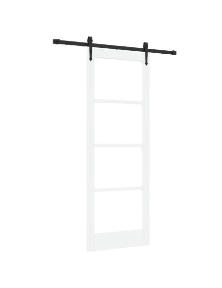 Porta Scorrevole  con Set Hardware 'ORKDAL'Bianca 78x211 cm, Porta Interna  con Vetro 'ORKDAL'Bianca 78x211x4 cm