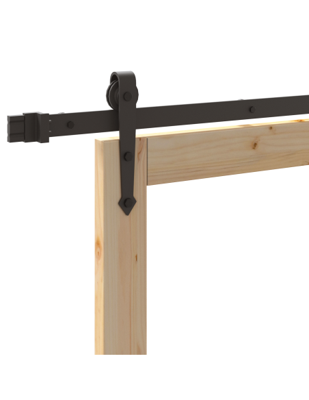 Porta Scorrevole  con Set di Ferramenta 'ORKDAL'86x211 cm, Porta Interna  con Vetro 'ORKDAL'86x211x4 cm Legno Massello di Pino