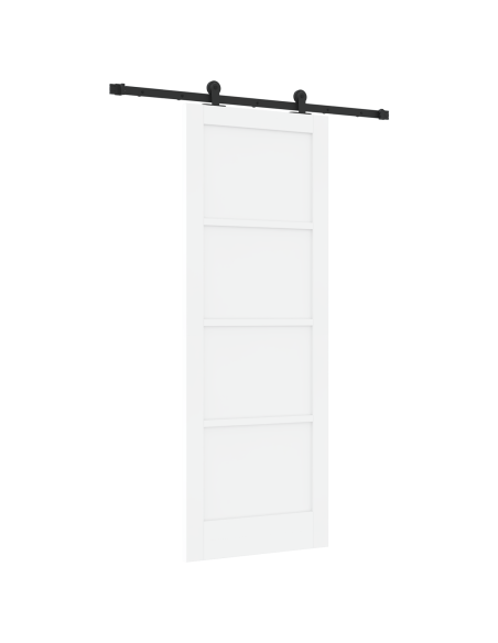Porta Scorrevole con Set di Accessori 'ORKDAL'Bianca in Legno Massello di Pino
