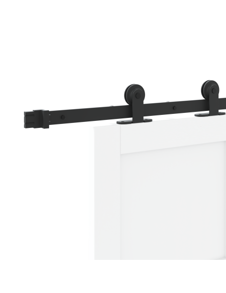 Porta Scorrevole  con Set di Accessori 'ORKDAL'Bianco in Legno Massello di Pino, Porta Interna  'ORKDAL'Bianco 86x211x4 cm in Le