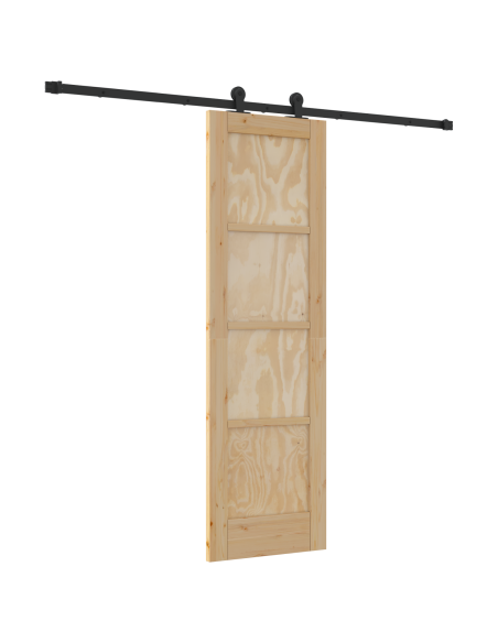 Porta Scorrevole con Set di Hardware "ORKDAL" in Legno Massello di Pino