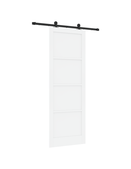 Porta Scorrevole con Set Hardware 'ORKDAL'Bianca in Legno Massello di Pino