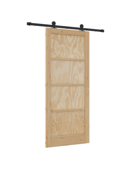 Porta Scorrevole con Set di Accessori 'ORKDAL'in Legno Massello di Pino