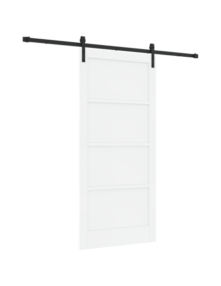 Porta Scorrevole  con Set di Fissaggi Bianca 93x202 cm Legno Massello di Pino, Porta Interna  “ORKDAL” Bianca 93x202x4 cm Le