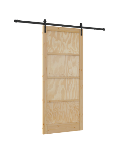 Porta scorrevole Marrone 93 x 211 cm Pino massello