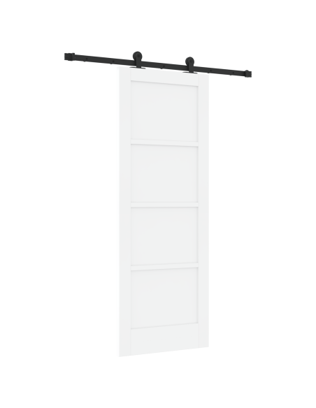Porta Scorrevole  con Set di Fissaggi 'ORKDAL'Legno Massello Bianco Pino, Porta Interna  'ORKDAL'Bianca 73.5x198.5x4 cm Legno Ma