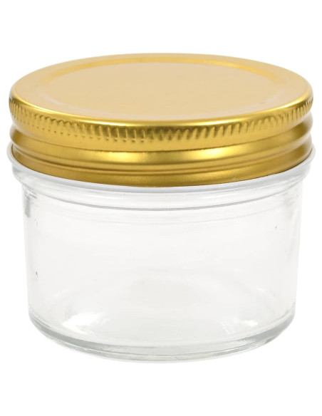 Vasi per Marmellata in Vetro Coperchio Oro 96 pz 110 ml
