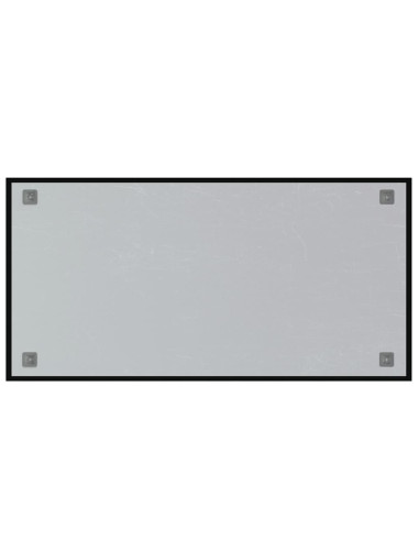 Lavagna Magnetica a Parete Nera 100x50 cm Vetro Temperato