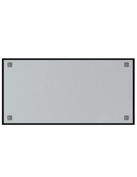 Lavagna Magnetica a Parete Nera 100x50 cm Vetro Temperato
