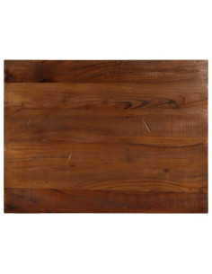 Piano Tavolo 80x60x2,5 cm Rettangolare in Massello di Recupero