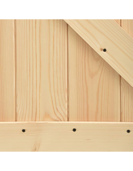 Porta Scorrevole con Set Hardware 80x210 cm Legno Massello Pino