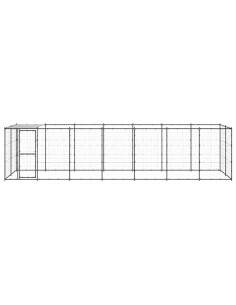 Gabbia per Cani da Esterno in Acciaio con Tetto 16,94 m² 2