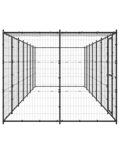 Gabbia per Cani da Esterno in Acciaio con Tetto 16,94 m²