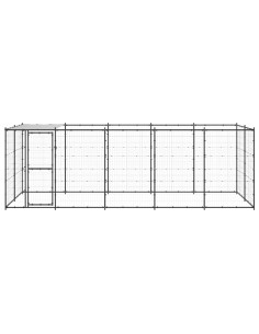 Gabbia per Cani da Esterno in Acciaio con Tetto 12,1 m² 2