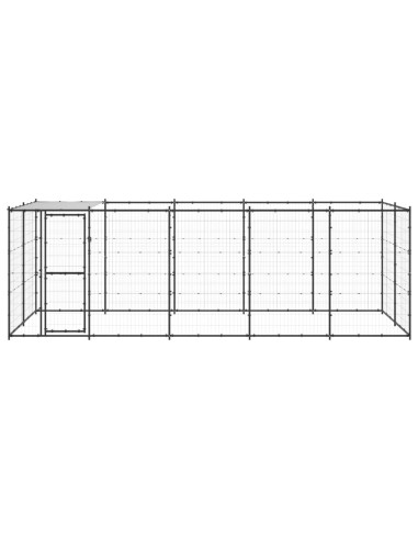 Gabbia per Cani da Esterno in Acciaio con Tetto 12,1 m²