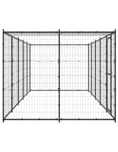 Gabbia per Cani da Esterno in Acciaio con Tetto 12,1 m²