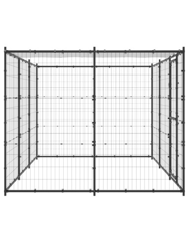 Gabbia per Cani da Esterno in Acciaio con Tetto 7,26 m²