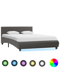 Giroletto con LED Grigio in Similpelle 120x200 cm 2