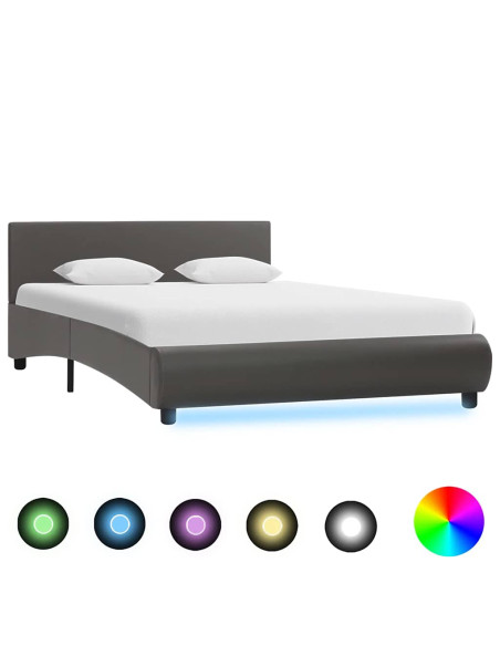 Giroletto con LED Grigio in Similpelle 120x200 cm
