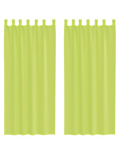 Tende in Voile con Linguetta 2 pz Verde Mela