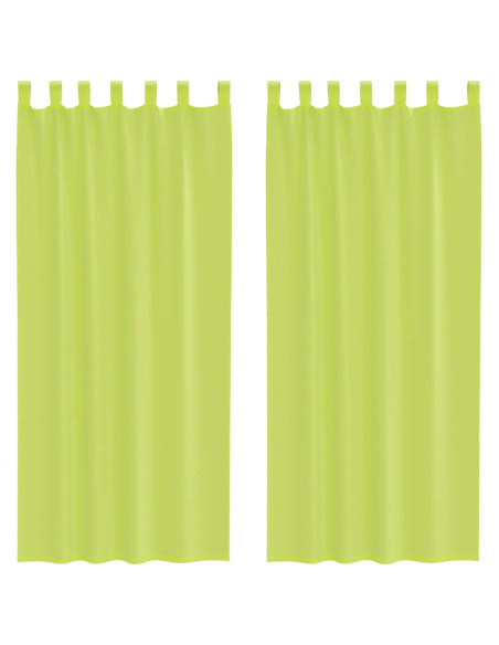 Tende in Voile con Linguetta 2 pz Verde Mela