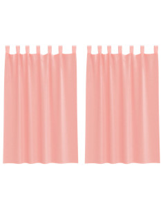 Tende in Voile con Tasche per Aste 2 pz Rosa
