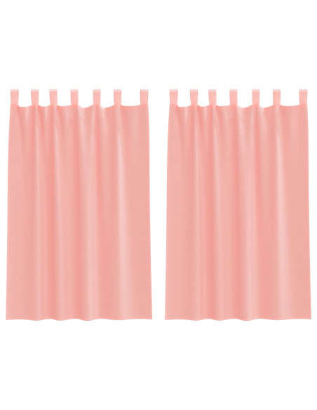 Tende in Voile con Tasche per Aste 2 pz Rosa