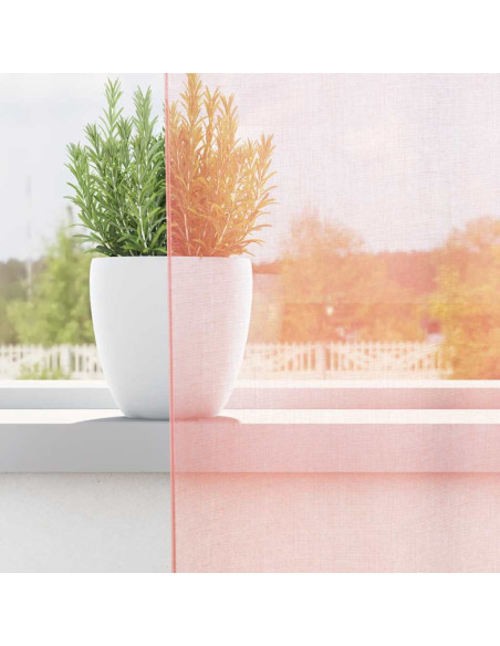 Tende in Voile con Tasche per Aste 2 pz Rosa