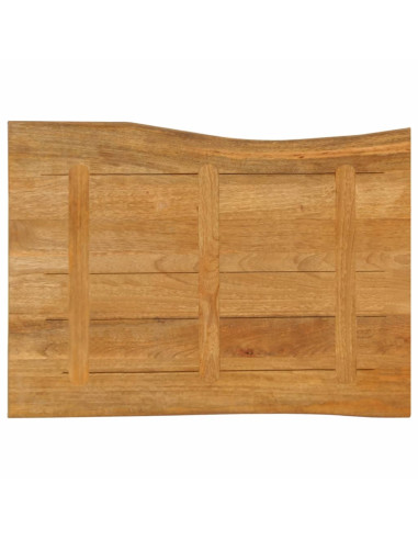 Piano per Tavolo 90x60x3,8cm Bordi Vivi in Legno Massello Mango