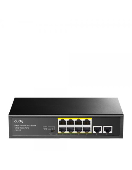Cudy FS1010P switch di rete Fast Ethernet (10/100) Supporto Power over Ethernet (PoE) Nero