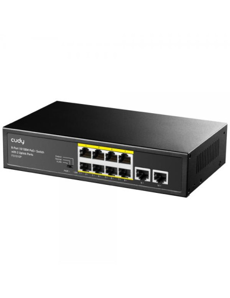 Cudy FS1010P switch di rete Fast Ethernet (10/100) Supporto Power over Ethernet (PoE) Nero