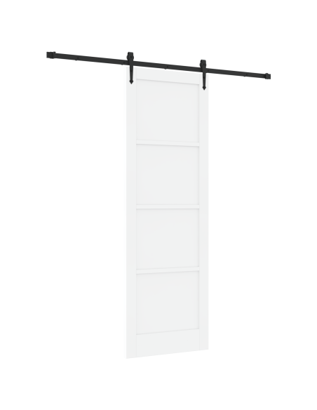 Porta Scorrevole con Set di Accessori 'ORKDAL'in Legno Massello Bianco