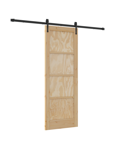 Porta Scorrevole con Set di Hardware 'ORKDAL'Legno Solido di Pino
