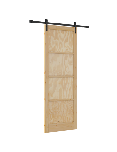 Porta scorrevole Marrone 83 x 232 cm Pino massello