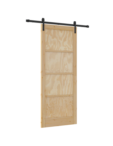 Porta scorrevole Marrone 86 x 211 cm Pino massello