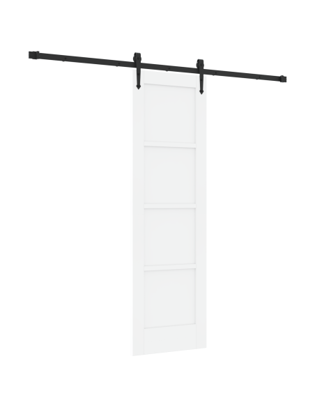 Porta Scorrevole  con Set di Ferramenta 'ORKDAL'Legno di Pino Bianco Solido, Porta Interna  'ORKDAL'Bianca 61x198.5x4 cm Legno d