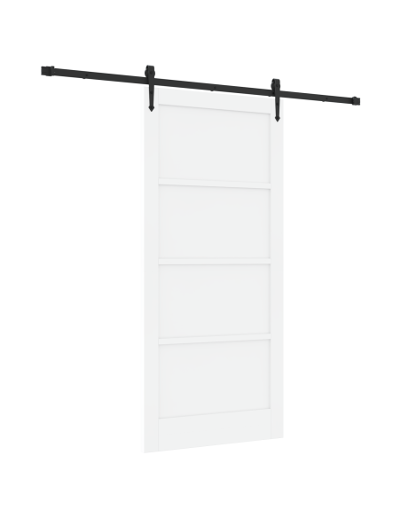 Porta scorrevole con set hardware 'ORKDAL'Bianco in legno massello di pino
